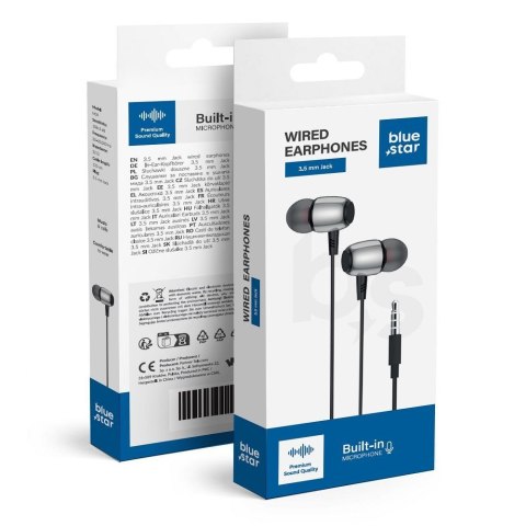 Słuchawki przewodowe douszne Jack 3,5 mm Blue Star M09 1,2 m czarne
