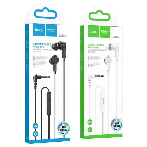 Słuchawki przewodowe douszne Jack 3,5 mm Hoco M102 białe