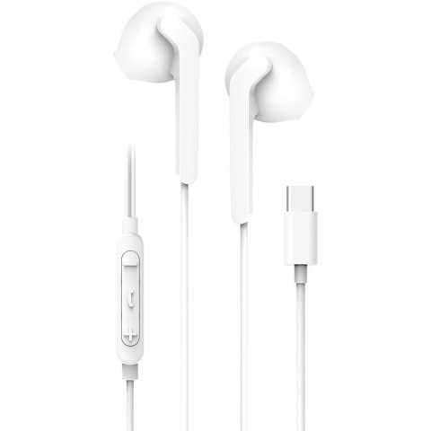 Słuchawki przewodowe douszne USB C (DAC) Blue Star PA-M15C-R 1,2 m białe
