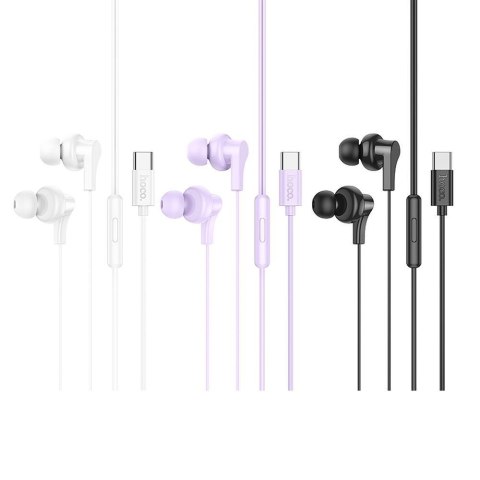 Słuchawki przewodowe douszne USB C Hoco M114 czarne