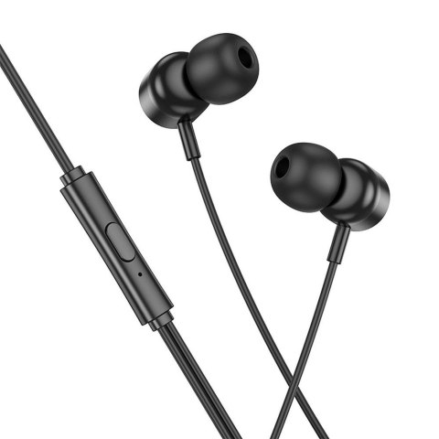 Słuchawki przewodowe douszne USB C Hoco M122 czarne
