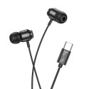 Słuchawki przewodowe douszne USB C Hoco M122 czarne