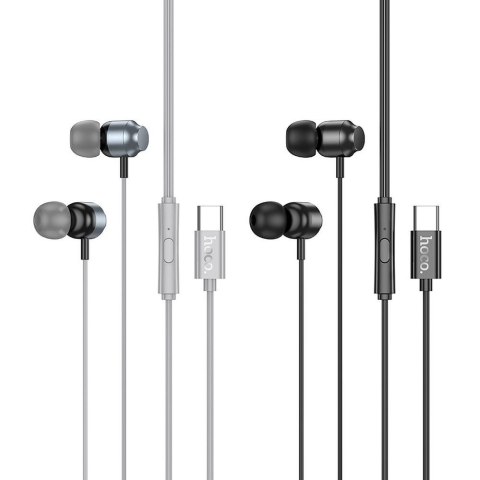Słuchawki przewodowe douszne USB C Hoco M122 czarne
