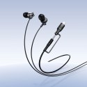 Słuchawki przewodowe douszne z mikrofonem Jack 3,5 mm/USB C Hoco M119A czarne