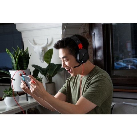 Słuchawki przewodowe nauszne Jack 3,5 mm z mikrofonem Turtle Beach Recon 70N czerwono-czarne
