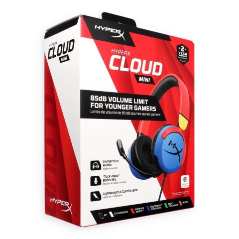 Słuchawki przewodowe nauszne Jack 3,5mm z mikrofonem dla dzieci HyperX Cloud MIni Kids
