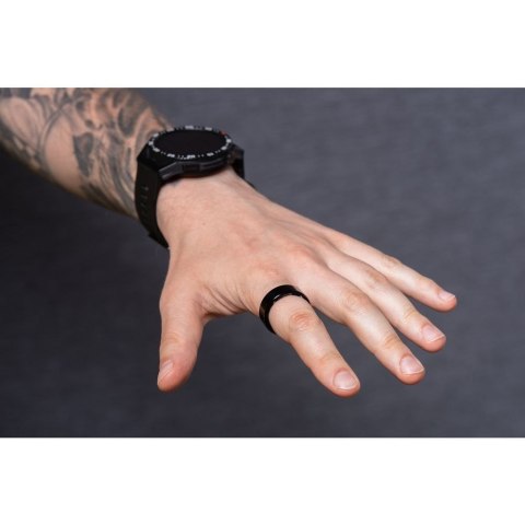 Smart Ring R11M- inteligentny pierścień ze stali ze stacją ładującą rozmiar 8 (18,1mm) czarny