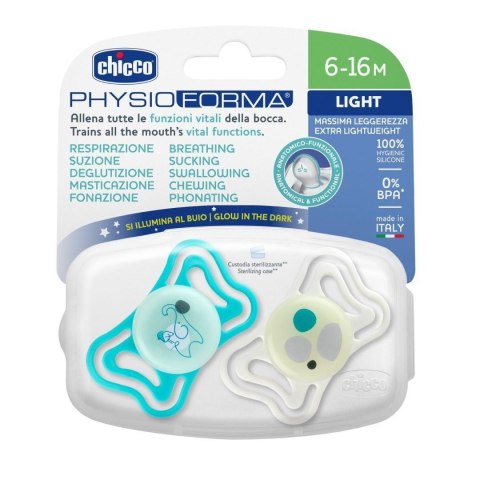 Smoczek PhysioForma Light glow 6-16m 2szt