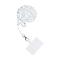 Smycz do telefonu, Zawieszka do telefonu - CRYSTAL DIAMON / długość sznura 74cm (37cm w pętli) / na szyję - biały