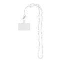 Smycz do telefonu, Zawieszka do telefonu - CRYSTAL DIAMON / długość sznura 74cm (37cm w pętli) / na szyję - biały