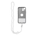 Smycz do telefonu, Zawieszka do telefonu - CRYSTAL DIAMON / długość sznura 74cm (37cm w pętli) / na szyję - biały