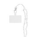 Smycz do telefonu, Zawieszka do telefonu - CRYSTAL DIAMON / długość sznura 74cm (37cm w pętli) / na szyję - biały