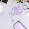 Smycz do telefonu, Zawieszka do telefonu - CRYSTAL DIAMON / długość sznura 74cm (37cm w pętli) / na szyję - fioletowy