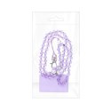 Smycz do telefonu, Zawieszka do telefonu - CRYSTAL DIAMON / długość sznura 74cm (37cm w pętli) / na szyję - fioletowy