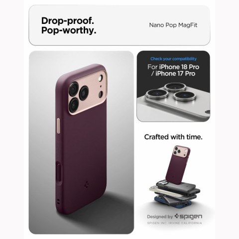 SPIGEN futerał NANO POP MAG kompatybilny z MagSafe do IPHONE 18 Pro /17 Pro burgundy beam