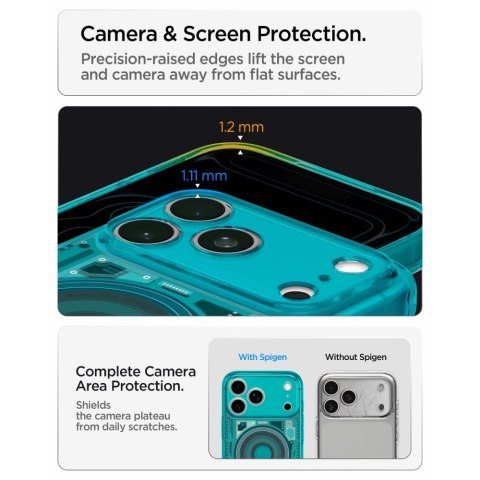 SPIGEN futerał ULTRA HYBRID kompatybliny z MagSafe do IPHONE 18 Pro / 17 Pro c-one bondi blue