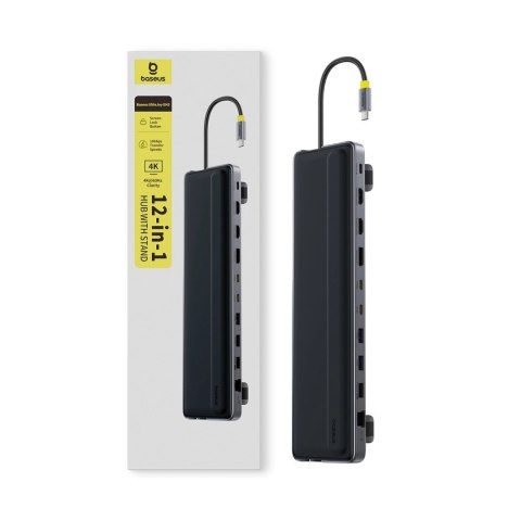 Stacja dokująca Baseus EliteJoy EH3 hub 12w1 USB-C - 2xHDMI 4K@60Hz DisplayPort 4K@60Hz 2xUSB-C 10Gb/s 2xUSB-A 5Gb/s USB-A 480Mb