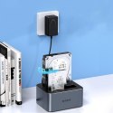 Stacja dokująca Orico 6626C3-C-V1 na 2 dyski z funkcją klonowania offline 2,5"/3,5" SATA HDD/SSD - szara