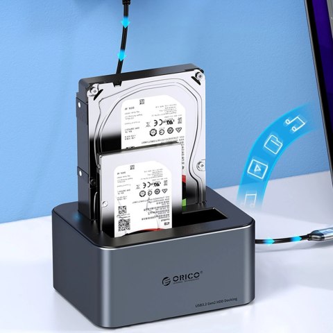 Stacja dokująca Orico 6646C3-C na 4 dyski z funkcją klonowania offline 2,5"/3,5" SATA HDD/SSD - szara