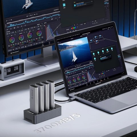 Stacja dokująca Orico IT48N-C na 4 dyski z funkcją klonowania M.2 NVME - szara
