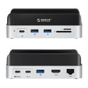 Stacja dokująca Orico MiniDock 10w1 z kieszenią na dysk twardy SSD - srebrna