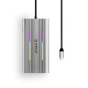 Stacja dokująca USB-C Orico XCR 12w1 RGB 3x USB-A USB-C PD 100W HDMI 4K VGA RJ45 Gigabit czytnik kart SD i microSD - srebrna