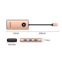 Stacja dokująca USB-C Orico PW11 6w1 3x USB-A 3.0 1x USB-C 3.0 1x USB-C PD 100 W 1x HDMI 4K 30Hz - różowo-złota