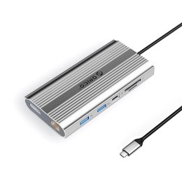 Stacja dokująca USB-C Orico XDR 12w1 USB-A USB-C 2x HDMI 4K 60Hz DisplayPort 4K 60Hz RJ45 Gigabit PD 100W czytnik kart SD i micr