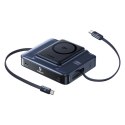 Stacja ładująca Baseus Nomos NH21 6w1 245W bezprzewodowa z dwoma zwijanymi kablami USB-C - czarna