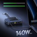 Stacja ładująca Baseus Nomos NH21 6w1 245W bezprzewodowa z dwoma zwijanymi kablami USB-C - czarna