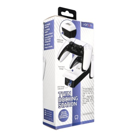 Stacja ładująca podwójne do padów PS5 Dual Sense Venom VS5001 biała