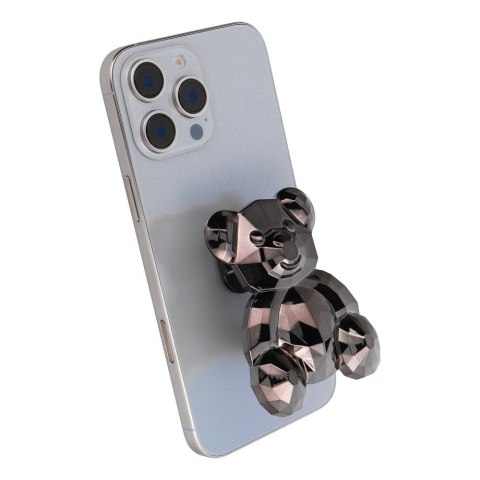 Stojak na telefon MIŚ - naklejany - czarny