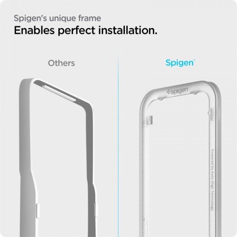 Szkło hartowane Spigen ALM Glass FC na iPhone 13 / 13 Pro / 14 / 16e / 17e- czarne 2 szt.
