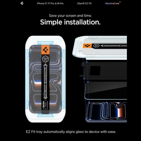 Szkło hartowane Spigen Glas.tR EZ Fit 2-Pack na iPhone 18 Pro / 17 Pro / 17 / 16 Pro