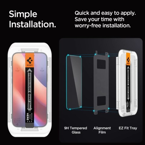Szkło hartowane Spigen Glas.tR EZ Fit 2-Pack na iPhone 18 Pro / 17 Pro / 17 / 16 Pro