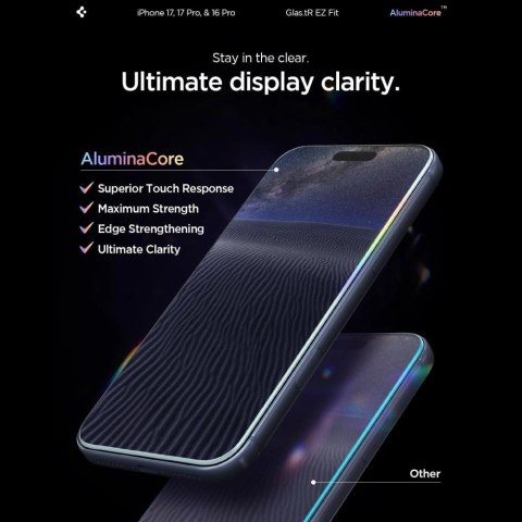 Szkło hartowane Spigen Glas.tR EZ Fit 2-Pack na iPhone 18 Pro / 17 Pro / 17 / 16 Pro