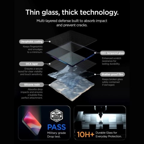 Szkło hartowane Spigen Glas.tR EZ Fit Pro HD AC prywatyzujące na iPhone Duo