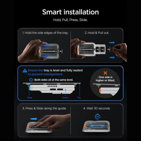 Szkło hartowane Spigen Glas.tR EZ Fit Pro HD AC prywatyzujące na iPhone Duo