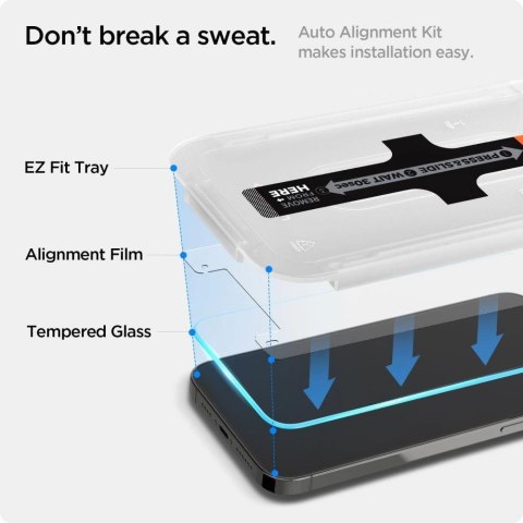 Szkło hartowane Spigen Glas.tR EZ Fit na iPhone 13 / 13 Pro / 14 / 16e / 17e- 2 szt.