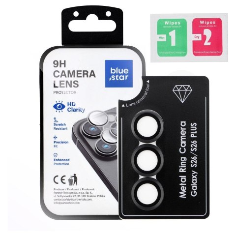 Szkło hartowane na aparat do Samsung S26 PLUS Blue Star Easy Install czarne