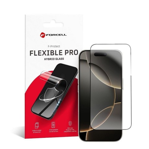 Szkło hybrydowe 5D do iPhone 16 PRO Forcell Flexible czarne