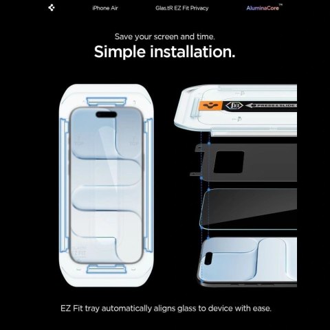 Szkło prywatyzujące Spigen Glas.TR EZ Fit 2-pack na iPhone Air