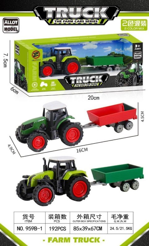 Traktor Zielony z Przyczepą