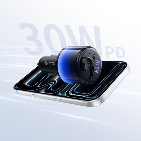 Transmiter samochodowy bluetooth Hoco 2 x USB A + USB C QC3.0 PD 42W E166 czarny