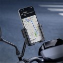 Uchwyt motocyklowy na telefon Baseus GoTrip do lusterka, z amortyzacją - czarny