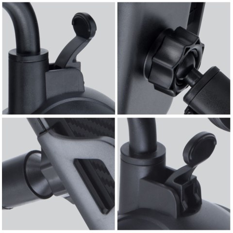 Uchwyt na telefon do samochodu uniwersalny Forcell F-Grip Carbon Bracket ramię 17cm do szyby czarny