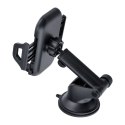 Uchwyt na telefon do samochodu uniwersalny Forcell F-Grip Carbon Bracket ramię regulowane do szyby / kokpitu czarny