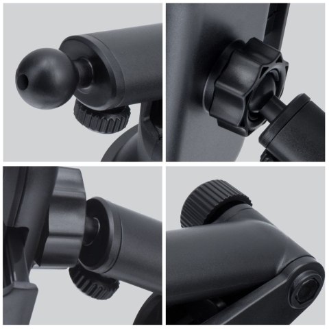 Uchwyt na telefon do samochodu uniwersalny Forcell F-Grip Carbon Bracket ramię regulowane do szyby / kokpitu czarny
