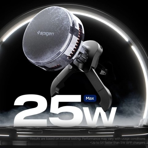 Uchwyt Samochodowy Spigen Essential EV25MFAQ Magnetic MagSafe na kratkę nawiewu - czarny