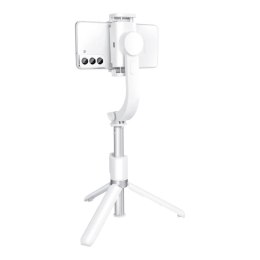 Uchwyt selfie z pilotem bezprzewodowym tripod ze stabilizatorem GIMBAL SSTR-L08 biały